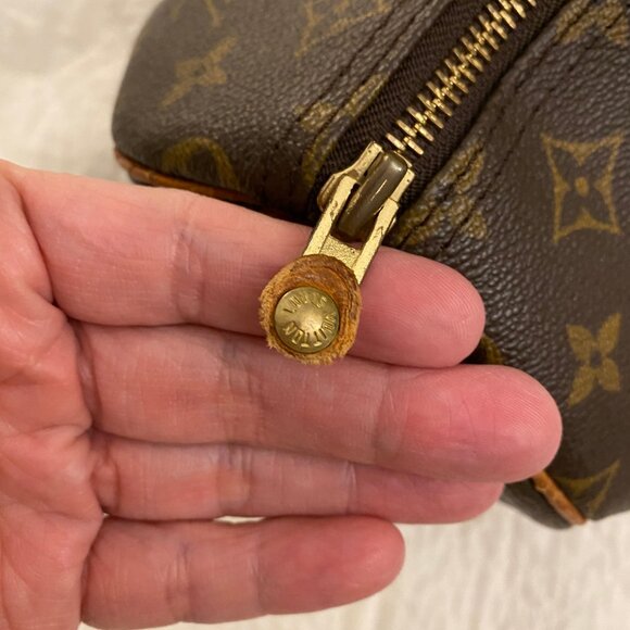 GUC Vintage LV Monogram Speedy Bag 30 Double Handle Satchel Brown - Picture 3 of 15